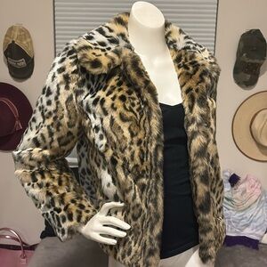 Express Faux Fur Leopard Coat- super soft